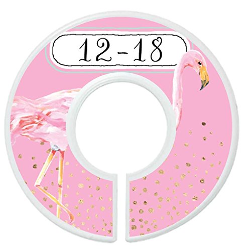 Mumsy Goose Nursery Closet Dividers Baby Girl Clothes Dividers Floral Flamingoes