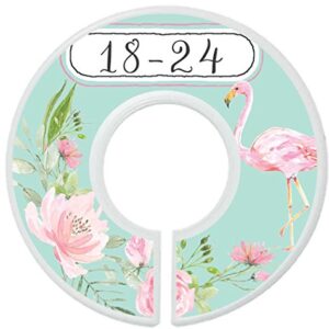 Mumsy Goose Nursery Closet Dividers Baby Girl Clothes Dividers Floral Flamingoes