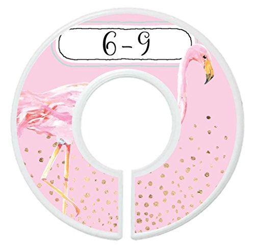 Mumsy Goose Nursery Closet Dividers Baby Girl Clothes Dividers Floral Flamingoes