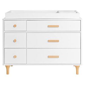 Babyletto Lolly 6-Drawer Assembled Double Dresser in White and Natural, Greenguard Gold Certified