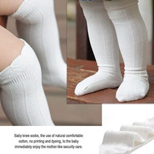 EPEIUS 5 Pair Pack Baby Girls Boys Uniform Knee High Socks Infants Baby Tube Ruffled Stockings for 1-6 Months,White/Black/Grey/Pink/Beige