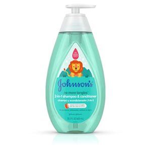 johnson's no more tangles 2-in-1 detangling hair shampoo & conditioner for kids & toddlers, gentle & tear-free, hypoallergenic & free of parabens, phthalates, sulfates & dyes, 20.3 fl. oz