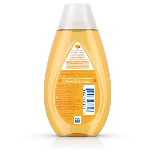 Johnson's Baby Tear Free Gentle Baby Shampoo, Free of Parabens, Phthalates, Sulfates and Dyes, Yellow, 6.76 Fl Oz