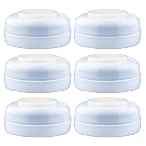 Maymom Screw Lids Aka Travel Caps with Rewritable Sealing Disc Compatible with Avent, Maymom Wide Mouth Bottles; Cap Replace Avent Natural Bottle Sealing Ring and Sealing Disc, 6pcs. (Blue)