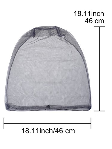 HESTYA 6 Pack Mosquito Head Net Bug Head Net Insects Mesh Head Net for Outdoor Face Neck Head Protecting, Grey