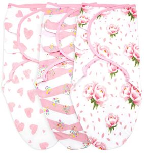 3-pack baby swaddle blanket sleep sacks, newborn swaddle sack, baby swaddles 0-3 months, swaddles for newborns, baby sleep sack, baby swaddle blanket wrap, pink floral