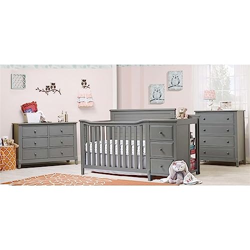 Sorelle Furniture Berkley Baby Dresser – Dresser for Nursery, Kids Bedroom Furniture, Dresser Drawers, Nightstand for Child’s Room with Drawers, Nursery Furniture for Infant-Gray