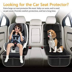 2 Pack Large Auto Car Seat Protectors for Child Car Seat, Thick Carseat Seat Protector with Organizer Pockets, Vehicle Dog Cover Pad for SUV Sedan Truck Leather Seats