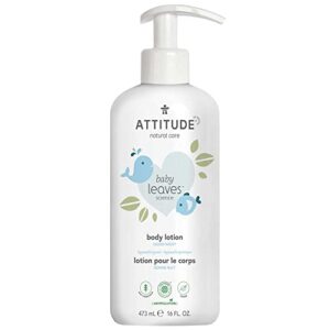 attitude body lotion for baby, ewg verified, plant- and mineral-based ingredients, vegan and cruelty-free personal care products, almond milk, 16 fl oz
