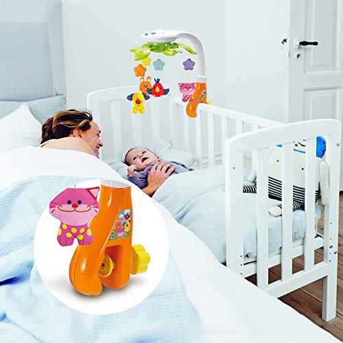 KiddoLab Baby Crib Mobile with Relaxing Music. Includes Ceiling Light Projector with Stars, Animals. Musical Crib Mobile with Timer. Nursery Toys for Babies Ages 0 and Older