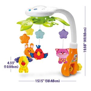 KiddoLab Baby Crib Mobile with Relaxing Music. Includes Ceiling Light Projector with Stars, Animals. Musical Crib Mobile with Timer. Nursery Toys for Babies Ages 0 and Older