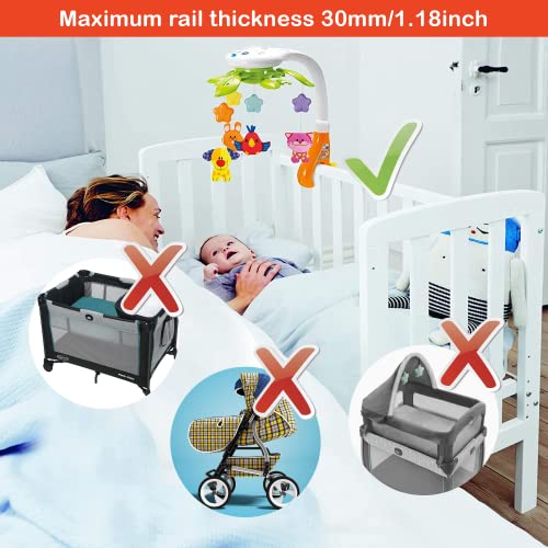 KiddoLab Baby Crib Mobile with Relaxing Music. Includes Ceiling Light Projector with Stars, Animals. Musical Crib Mobile with Timer. Nursery Toys for Babies Ages 0 and Older