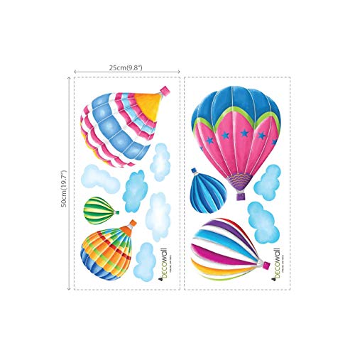 DECOWALL SG-1301N 6 Hot Air Balloons in The Sky Kids Wall Stickers Wall Decals Peel and Stick Removable Wall Stickers for Kids Nursery Bedroom Living Room d?cor