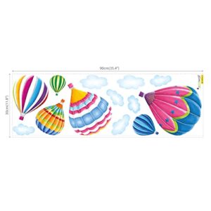 DECOWALL SG-1301N 6 Hot Air Balloons in The Sky Kids Wall Stickers Wall Decals Peel and Stick Removable Wall Stickers for Kids Nursery Bedroom Living Room d?cor