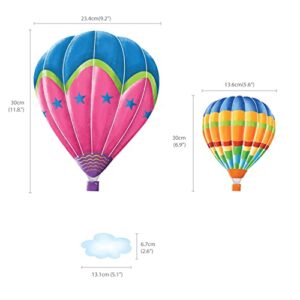 DECOWALL SG-1301N 6 Hot Air Balloons in The Sky Kids Wall Stickers Wall Decals Peel and Stick Removable Wall Stickers for Kids Nursery Bedroom Living Room d?cor