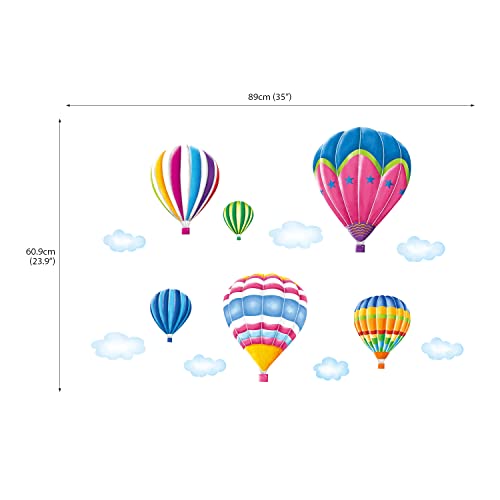 DECOWALL SG-1301N 6 Hot Air Balloons in The Sky Kids Wall Stickers Wall Decals Peel and Stick Removable Wall Stickers for Kids Nursery Bedroom Living Room d?cor