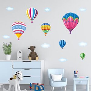 DECOWALL SG-1301N 6 Hot Air Balloons in The Sky Kids Wall Stickers Wall Decals Peel and Stick Removable Wall Stickers for Kids Nursery Bedroom Living Room d?cor