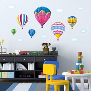 DECOWALL SG-1301N 6 Hot Air Balloons in The Sky Kids Wall Stickers Wall Decals Peel and Stick Removable Wall Stickers for Kids Nursery Bedroom Living Room d?cor