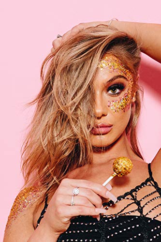 Hemway Fuchsia Pink Rose Gold Mix Glitter Chunky Multi Purpose Dust Powder Arts & Crafts Decorations Costumes Makeup Cosmetic Face Eye Body Nails Skin Hair Festival 10g