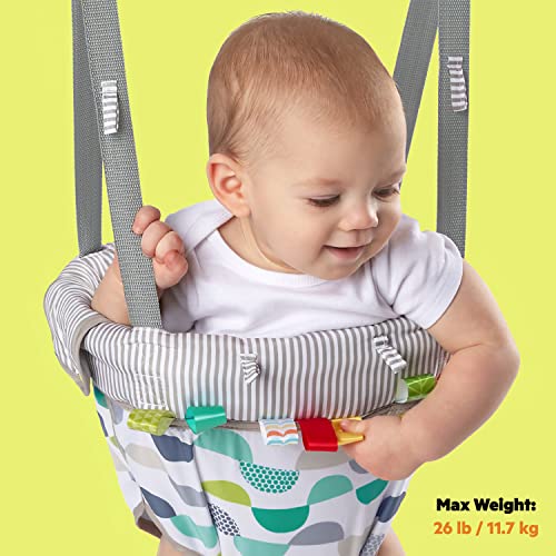 Bright Starts Playful Parade Door Jumper for Baby with Adjustable Strap, 6 Months and Up, Max Weight 26 lbs