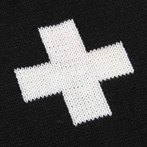 mimixong Baby Blankets Knitted Toddler Blankets Black and White with Cross Swiss Pattern for Boy and Girl 30×40 Inch Black