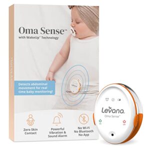 levana oma sense baby abdominal movement monitor - baby sleep monitor with wakeup technology - rousing vibrations, audio & lights stimulates baby & alerts parents - safety baby essentials for newborn