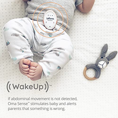 Levana Oma Sense Baby Abdominal Movement Monitor - Baby Sleep Monitor with Wakeup Technology - Rousing Vibrations, Audio & Lights Stimulates Baby & Alerts Parents - Safety Baby Essentials for Newborn