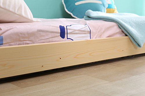 Bestmart INC Toddler Montessori Floor Bed, Twin Size House Bed Frame for Kids Floor Bed Children Bedroom Furniture, Pine Wood Non-Toxic