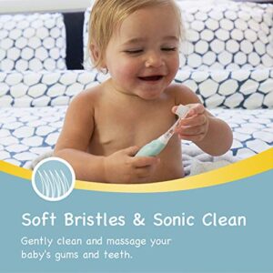 Papablic BabyHandy 2-Stage Baby Sonic Electric Toothbrush for Babies and Toddlers Ages 0-3 Years