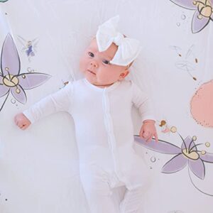 JumpOff Jo - Fitted Crib Sheet, Super Soft Breathable 100% Cotton Baby Crib Sheet for Standard Crib Mattresses and Toddler Beds, 28 in. x 52 in. - Fairy Blossom