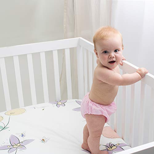 JumpOff Jo - Fitted Crib Sheet, Super Soft Breathable 100% Cotton Baby Crib Sheet for Standard Crib Mattresses and Toddler Beds, 28 in. x 52 in. - Fairy Blossom