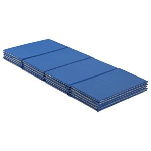 ecr4kids everyday folding rest mat, 4-section, 5/8in, classroom furniture, blue/grey, 5-pack