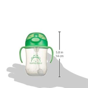 Amazon Brand - Mama Bear Weighted Straw Sippy Cup, Pack of 2, Blue/Green