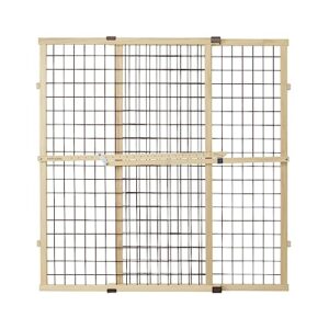 mypet north states 48" wide wire mesh gate: made in usa, simply expand and lock in place. pressure mount. fits 29.5"- 48" wide (37" tall, sustainable hardwood)
