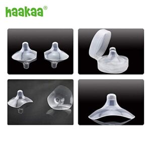 haakaa Nippleshield Silicone Nipple Shields for Breastfeeding with Carry Case Ultra-Thin Super-Soft (18mm, 2pk)