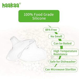 haakaa Nippleshield Silicone Nipple Shields for Breastfeeding with Carry Case Ultra-Thin Super-Soft (18mm, 2pk)