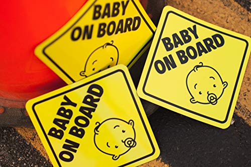 Babypop! Baby on Board Sticker for Cars (Magnetic) - Baby on Board Magnet for Car, Baby on Board Sign - Reflective Safety 2 Pack