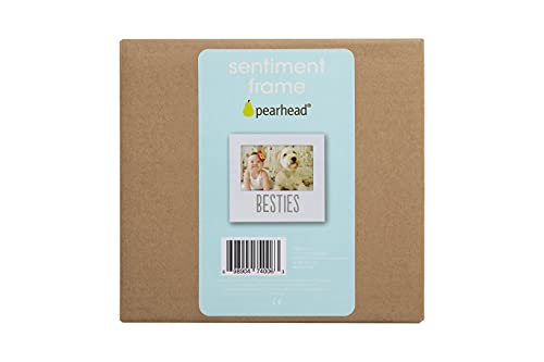 Pearhead Bestie and Baby Frame, Baby and Pet Keepsake Frame, 4" x 6" Photo Insert, Tabletop And Wall Mount Picture Frame, White