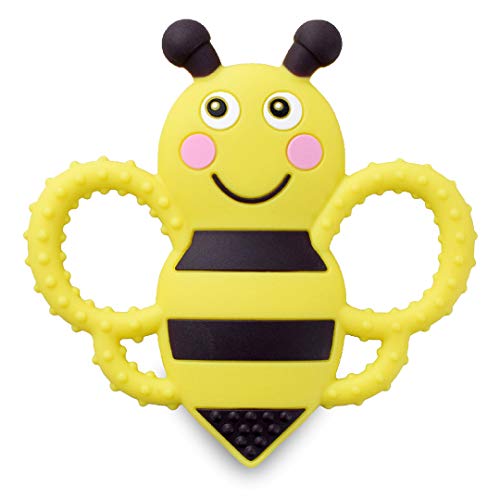 sweetbee Buzzy Bee Teether Toy, Multi-Textured, Soft & Soothing, Easy to Hold (BPA Free, Freezer & Dishwasher Safe)