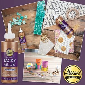 Aleenes Tacky Glue Craft Glue - 4-Ounce 2-Pack, Aleenes Original Tacky Glue, Quick Dry Tacky Glue, All Purpose Precision Craft Glue, 3 Pixiss 20ml Needle Tip Applicator and Refill Bottles, Funnel