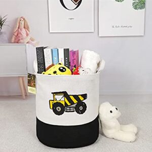 HUNRUNG Large Laundry Hamper,Cartoon Organizer Bin for Children Nursery,Toys,Laundry,Children Clothing,Gift Baskets(Engineering)