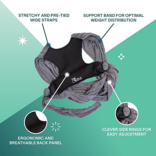 Koala Babycare Baby Carrier Wrap, Easy to Wear As a T-Shirt - Baby Wearing Wrap One Size Fits All - Newborn Wrap Carrier Up to 22lbs