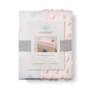 wipeable changing pad cover with plush sides hearts -cloud island153; pink pink