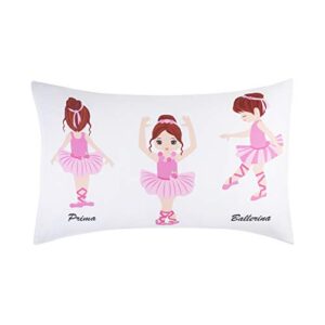 EVERYDAY KIDS Toddler Fitted Sheet and Pillowcase Set -Born to Dance Ballerina- Soft Microfiber, Breathable and Hypoallergenic Toddler Sheet Set