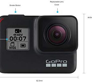 GoPro Hero7 Black — Waterproof Action Camera with Touch Screen 4K Ultra HD Video 12MP Photos 720p Live Streaming Stabilization