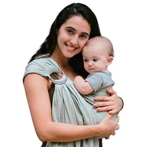 nalakai ring sling baby carrier. eco-friendly, soft bamboo and linen baby sling, baby wrap. comfort, style, and giving back - carry your little one with love