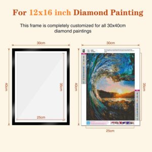 Isshrimp 6 Pack Diamond Painting Frames 30x40cm,12x16 Inch Diamond Art Frames,Inside Size 10x14 inch,Magnetic Diamond Art Frame Self-Adhesive, Poster Frames for Home Wall Office Deco(Black).