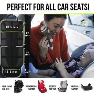 Sunferno Car Seat Protector - Water Resistant Non-Slip Thickest Padding - Child Car Seat Mat - Mesh Pockets - Compatible for All Infant Toddler Booster Seats - Car Seat Cover Pad for Dog & Pets