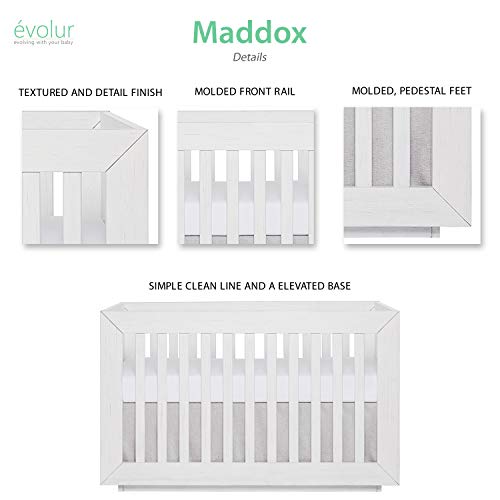 Dream On Me Evolur Maddox Modern Crib, Weathered White