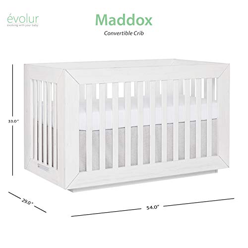 Dream On Me Evolur Maddox Modern Crib, Weathered White